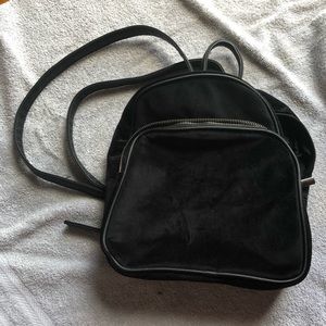 Black soft backpack purse